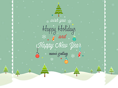 Holiday Greeting Card card christmas balls christmas card christmas socks christmas tree greeting card holiday greeting card snow snow flakes sparkles stars