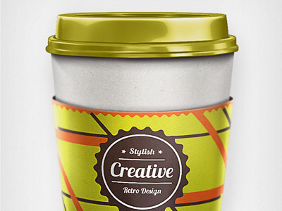 Coffee Cup Mockup advertisement badge branding coffee coffee cup cover cup lid mockup packaging psd
