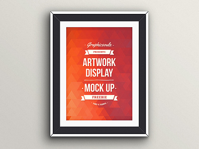 Artwork Display Mockup frame frame mockup free freebie mockup poster mockup psd ribbon typography wall frame