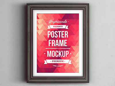 Poster Frame Mockup abstract background artwork background flyer mockup frame label mockup poster poster mockup psd ribbon wall