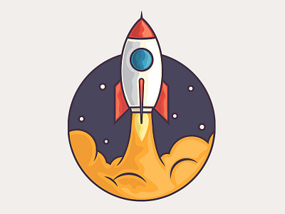 Rocket fly icon design icons illustrations rocket shuttle space spacheshuttle stars transportation icon