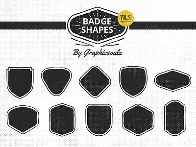 Badge Shapes - Vol.2 badge shapes badge vectors halftone halftone texture retro retro badges vectors