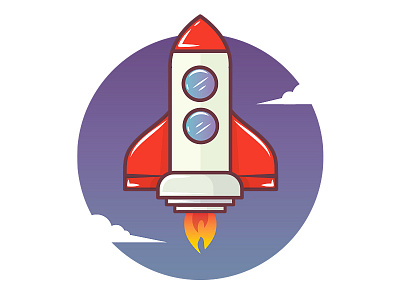 Rocket fly icon design icons illustrations rocket shuttle space spacheshuttle stars transportation icon