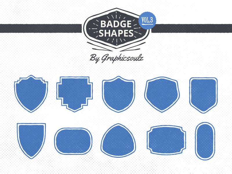 Badge Shapes - Vol.3 badge shapes badge vectors halftone halftone texture retro retro badges vectors