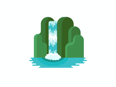 Waterfall gif illustration vector illustration water waterfall