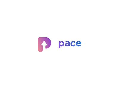 Pace logo arrow colorful gradient investment logo design p pace retirement type