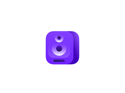 Monitor Speaker App Icon app application application icon appstore illustration loud monitor music purple speaker studio