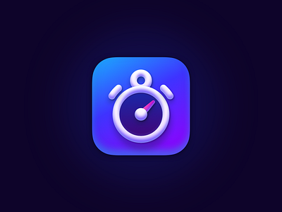 Timer App Icon, made with Sketch apple appstore big sur bigsur clock gradient icon ios macos sketch timer