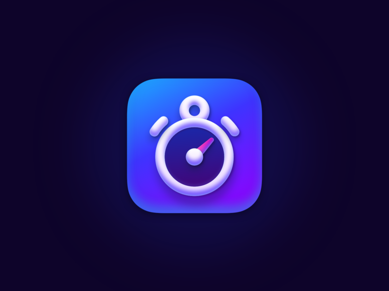 Timer App Icon, made with Sketch apple appstore big sur bigsur clock gradient icon ios macos sketch timer