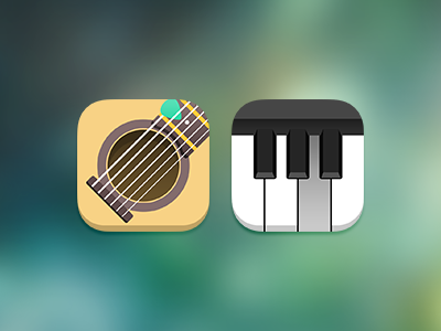 iOS Icons - Music app flat guitar icons ios ios7 music piano