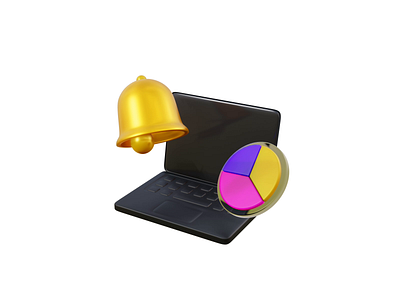 Portfolio Alerts 3d alerts animation bell email graphic design laptop mac motion graphics pie chart ring