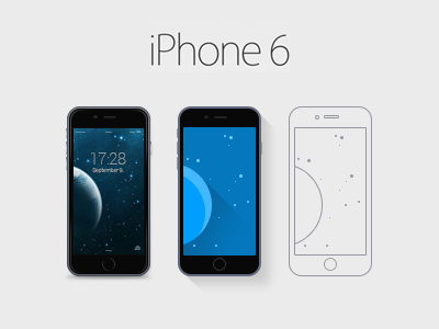 iPhone 6 - Mockups design flat icon illustration iphone line mobile mockup photoshop skeumorphism