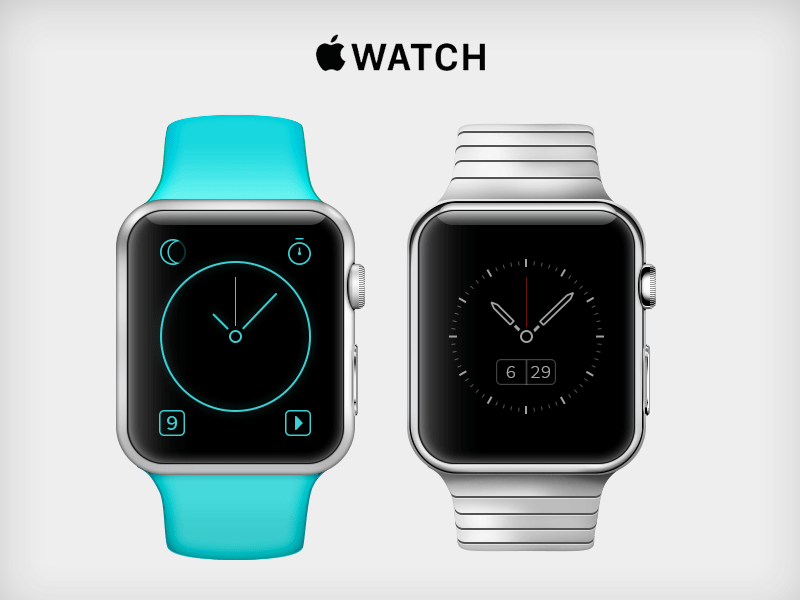 Apple Watch - Mockup & Custom UI apple custom mockup illustration ios photoshop ui vector watch