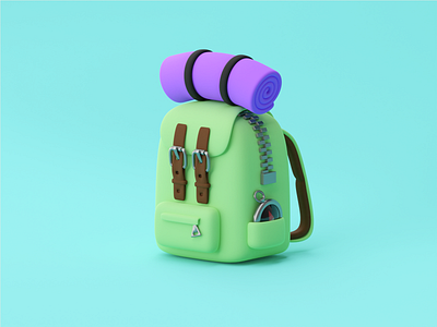 The Explorer 3d adventure backpack bag blender branding camping color crypto design explore freetime icon illustration nature nft product tent wear