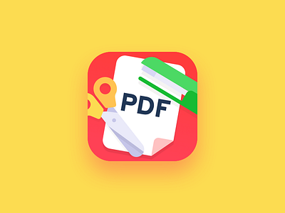 PDF Edit edit flat fold icon ios modify paper pdf scissors stapler