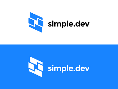 Simple Dev Logo base blue bricks data dev development logo simple