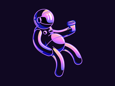 Astronaut Logo/Mascot astronaut belly coffee illustration logo mascot space