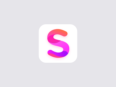 "S" App Icon app icon colors fashion gradient icon identity ios logo minimal pink purple s logo shapes white