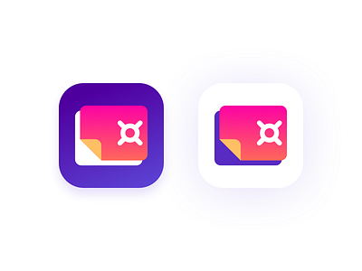 DocuVault App Icon android document gradient ios management orange organizer pink purple security vault