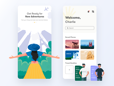 Travel App [Free] 2020 trend adventure android app app app design clean app design free app design freebie illustration ios app iphone app material app design minimal app design mobile design travel travel app trending design trip ui design ux design