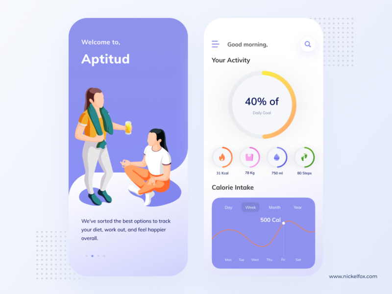 Aptitud App app app design branding cards color dashboard design flat health healthcare icon illustration logo minimal typography ui ux vector web website