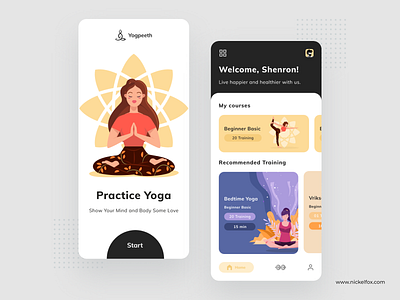 Yogpeeth App by Piyush Kumar Singh for Nickelfox - UI/UX Design on Dribbble