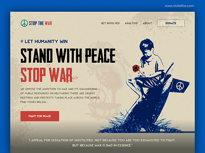 Stop War - # Let Humanity Win branding design donation humanity interface logo news peace politics product russia service startup stop war ui ukraine ux war web website