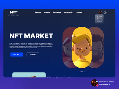 Hero Section | NFT MarketPlace crypto hero section marketplace nft ui web design web header