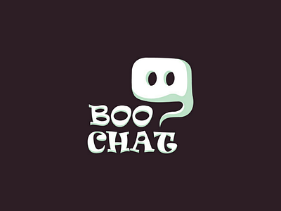 BooChat Logo chat chatting app cute design first shot for sale ghost illustration logo logo design logo designer social design social media spooky