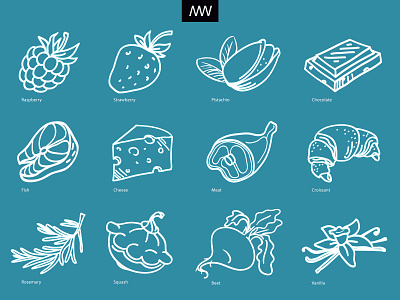 Illustrations for food supermarket design drawing food free hand icon illustraion pictogram picture vector