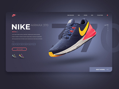 Shoe Shop - Product View dark minimalistic nike online shop shoes shop shopping sneaker sneakerhead sneakers web design website