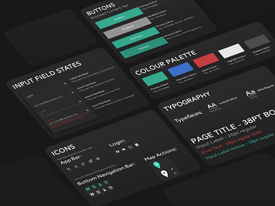 Styleguide dark app appdesign design icon styleguide typography ui uidesign ux uxdesigns