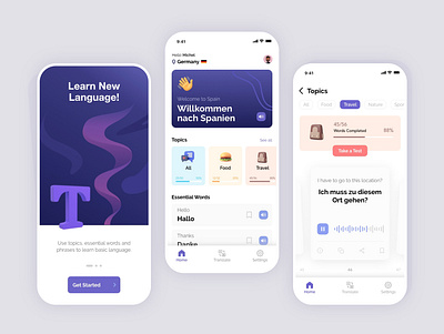 Language Learning App app design languageapp languagelearningapp mobileappdesign mobileui mobileuidesign ui uidesign uiux ux uxdesign