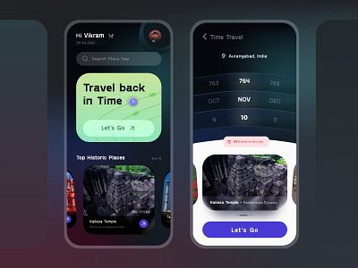 Conceptual Time Travel App adobe xd design designer inspiration mobileui mobileuidesign productdesign timetravel ui ui ux design uidesign user interface userexperience ux uxdesign uxdesigner webdesign webdesigner