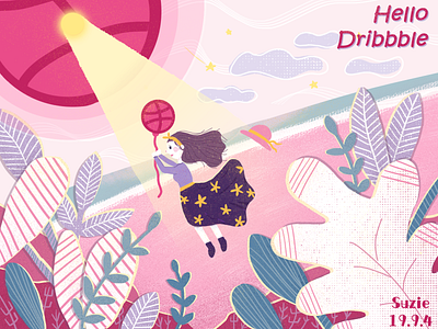 Hello dribbble design illustration