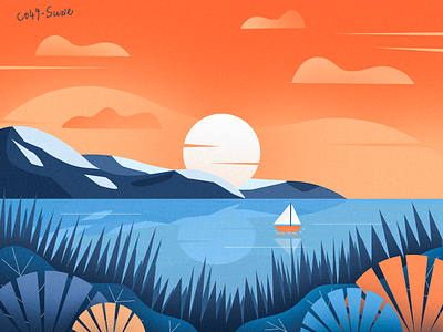 The sunset design illustration