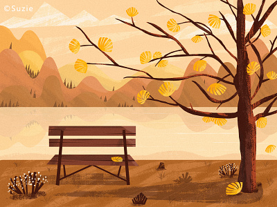 Autumn autumn autumn leaves design illustration scene season