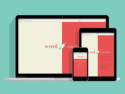 Wreck Valentine's agency holiday interface promo responsive seasonal ui ux valentines web web design