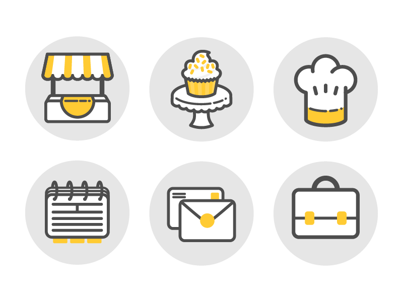 Old Bakery Icons By Miranda Petrosky Dribbble Dribbble