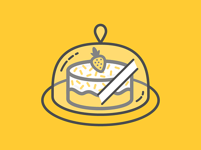 Cake cake design flat food icon illustration lines