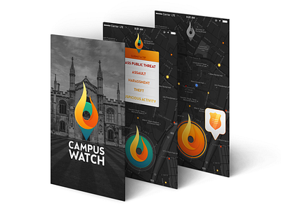 Campus Watch App alert app college graphic ios iphone native safety security student ui ux