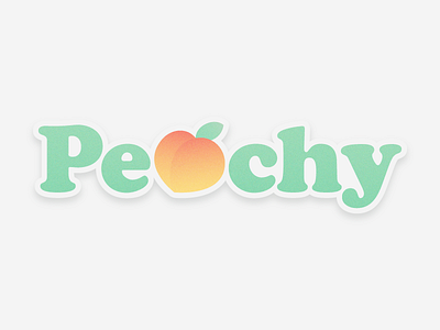 Peachy Sticker cooper design fruit graphic illustration peach sticker typography vector