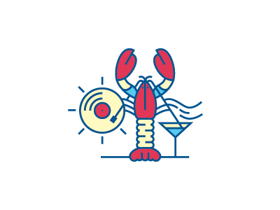 The Friendly Co. - Logotype colors fun icon lobster logo design logotype music party summer sun the friendly co