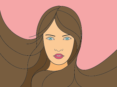 Wind face hair human illustration move vector