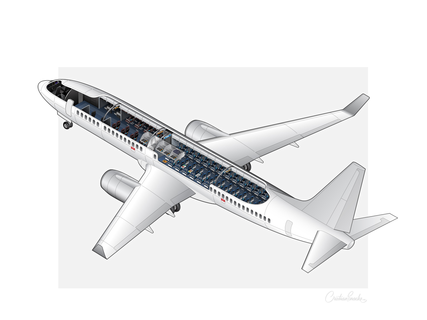 Airplane Cutaway by Cristian Enache on Dribbble