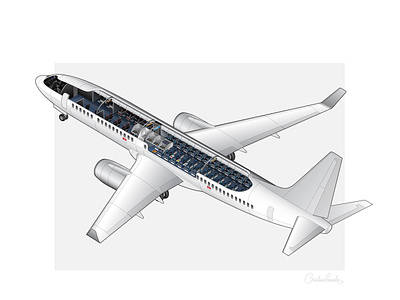 Airplane Cutaway cutaway illustration infographic isometric vector