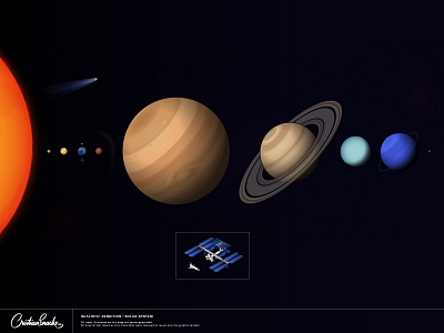 Solar System illustration realistic vector