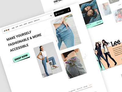 Jeans - e-commerce Figma Template branding design e commerce ecommerce fashion figma minimal shop shopping template ui ux web web template website
