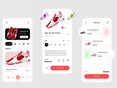 Shoe App Design Concept app design e commerce fashion flat market minimal mobile mobile app shoe shoes shop ui ux web app