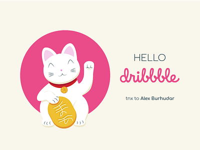 maneki neko design first shot hellodribbble illustration japanese maneki neko vector